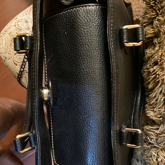 Dooney & Bourke Black Leather Tote with Gold Accents EUC - Picture 8 of 9